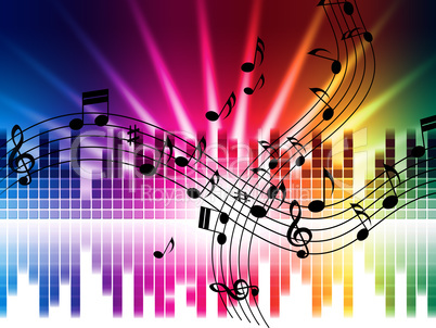 Music Colors Background Means Singing Playing Or Disco.