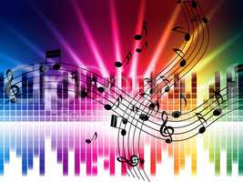Music Colors Background Means Singing Playing Or Disco.