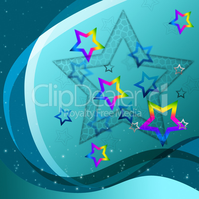 Green Stars Background Shows Colorful And Wavy.