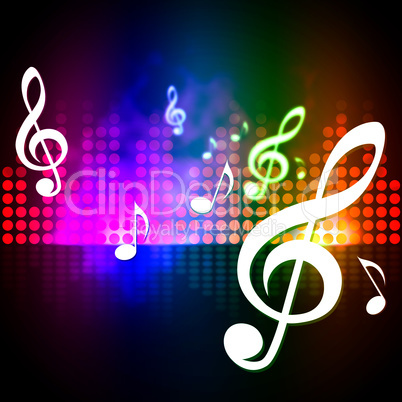 Treble Clef Background Means Music Frequency Display.