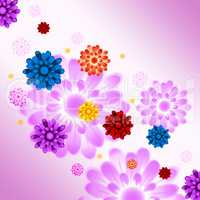 Colorful Flowers Background Means Plants And Gardening.