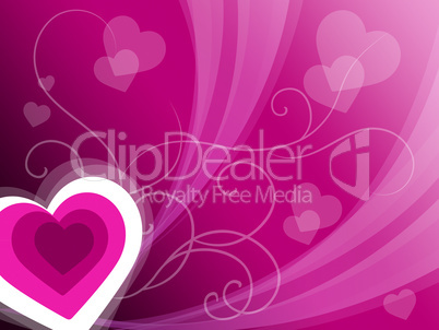 Hearts Background Means Pink Valentines Or Anniversary Card.