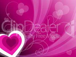 Hearts Background Means Pink Valentines Or Anniversary Card.