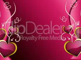 Hearts Background Shows Romantic Wallpaper Or Passionate Love.
