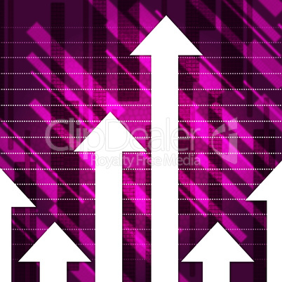 Purple Arrows Show Upwards Increase And Growth.