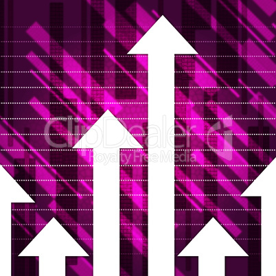 Purple Arrows Show Upwards Increase And Growth. Purple Arrows Show Upwards Increase And Growth.