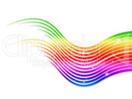 Rainbow Stripes Background Means Colorful Waves And Sparkles.