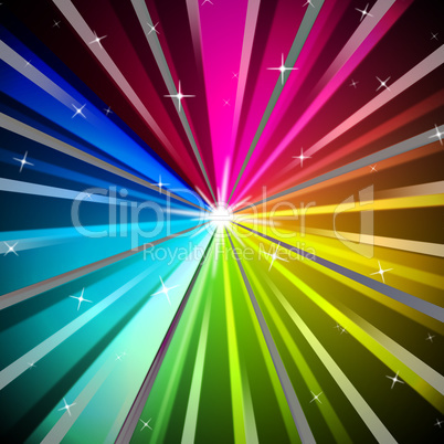 Colorful Rays Background Shows Brightness Rainbow And Radiating.
