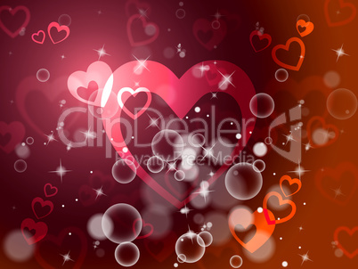 Hearts Background Means Romantic Wallpaper Or Background.