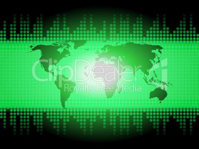 World Map Background Means Global Geography Or Worldwide Connect