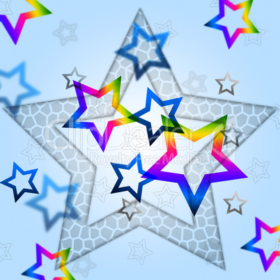 Blue Stars Background Means Heavenly Body And Shining.