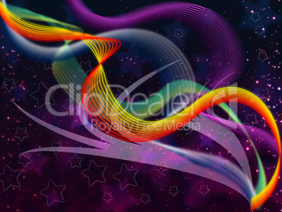 Twisting Background Means Colored Curves And Stars.