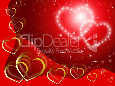 Twinkling Hearts Background Shows Lover And Fondness.