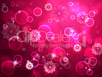 Flowers Background Shows Colorful Nature And Bloom.