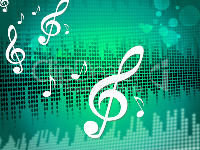 Treble Clef Background Means Sound Frequency Or Music Wave.