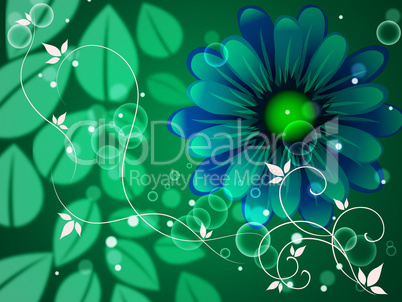 Leaves Background Means Petals Blooming And Floral