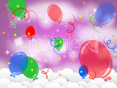 Background Balloons Represents Party Template And Joy