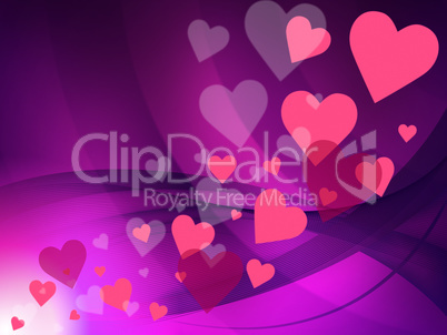 Hearts Background Means Valentine Day And Affection