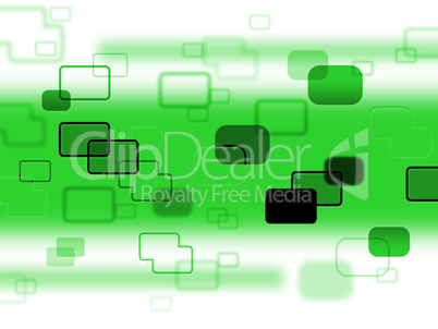Green Squares Shows Hi Tech And Abstract