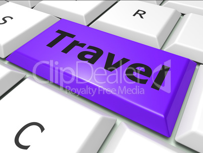 Online Travel Represents World Wide Web And Expedition