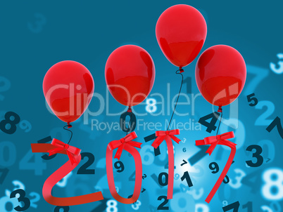New Year Indicates Twenty Seventeen And Celebration