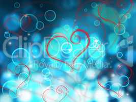 Bokeh Heart Shows Valentines Day And Abstract
