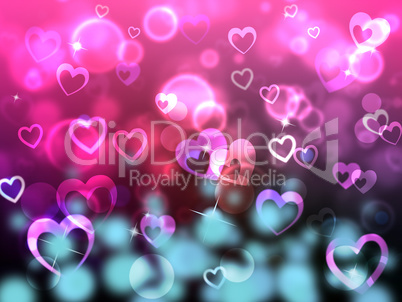 Glow Bokeh Shows Heart Shapes And Backdrop