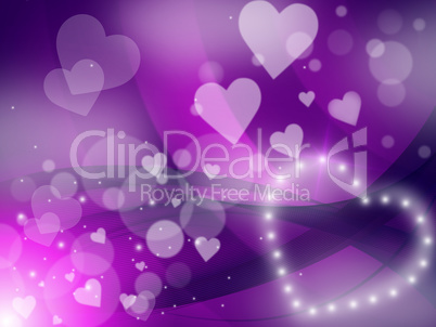 Glow Hearts Indicates Valentine Day And Abstract