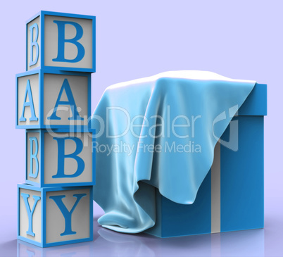 Baby Giftbox Means Infant Child And Present