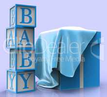 Baby Giftbox Means Infant Child And Present