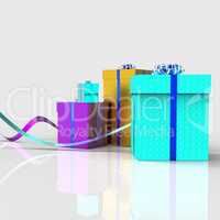 Celebration Giftboxes Means Parties Giving And Fun