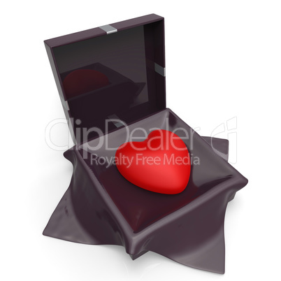 Heart Gift Indicates Valentine Day And Affection
