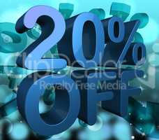 Twenty Percent Off Shows Merchandise Reduction And Offer