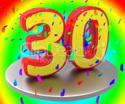 Thirty Anniversary Indicates Birthday Party And 30Th