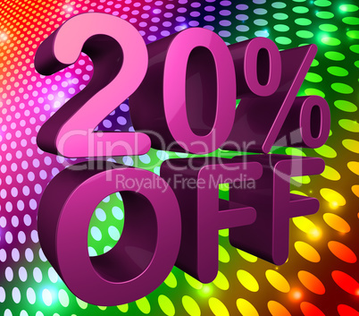 Twenty Percent Off Represents Promo Sale And Clearance