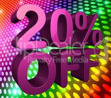 Twenty Percent Off Represents Promo Sale And Clearance