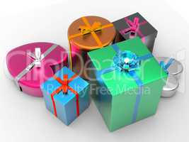 Giftbox Giftboxes Indicates Celebrate Celebration And Party