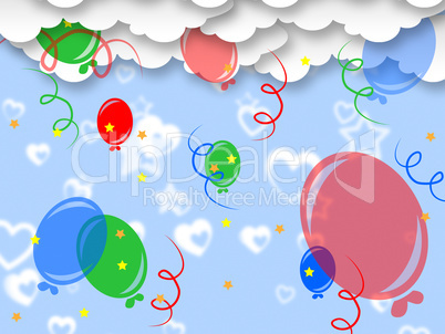 Celebrate Balloons Indicates Backgrounds Template And Party