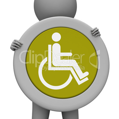 Sign Wheelchair Means Hospital Handicap And Advertisement