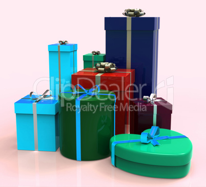 Celebration Giftboxes Shows Occasion Wrapped And Giving