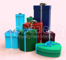 Celebration Giftboxes Shows Occasion Wrapped And Giving