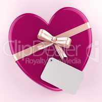 Gift Tag Shows Valentine Day And Card
