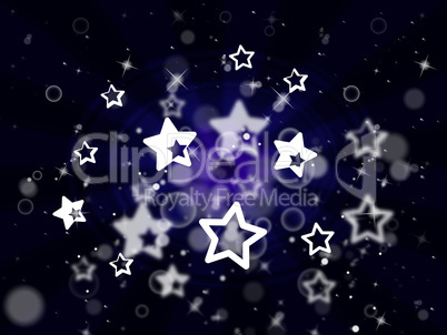 Stars Background Represents Light Burst And Glare