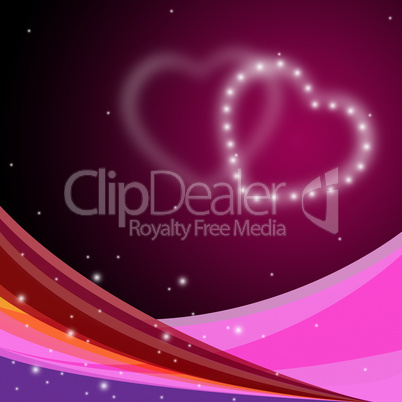 Background Heart Shows Valentine Day And Backdrop