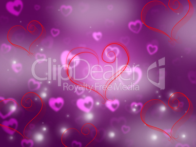 Heart Background Shows Valentine Day And Affection