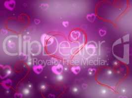 Heart Background Shows Valentine Day And Affection