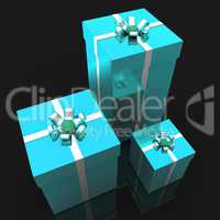Giftboxes Celebration Indicates Present Joy And Gift-Box