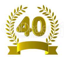Fortieth Forty Shows Happy Birthday And 40