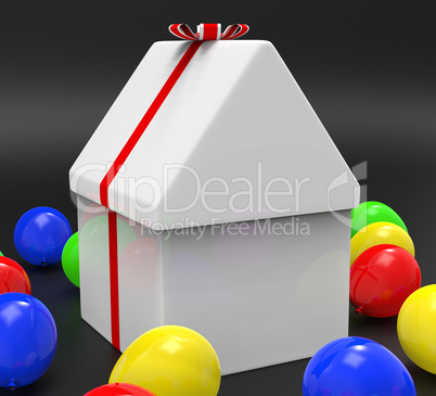 Giftbox House Means Gift-Box Celebrate And Residential