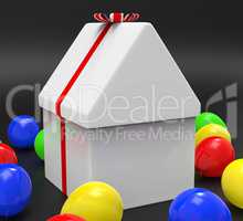 Giftbox House Means Gift-Box Celebrate And Residential